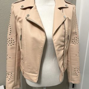 Nude leather jacket - SMALL